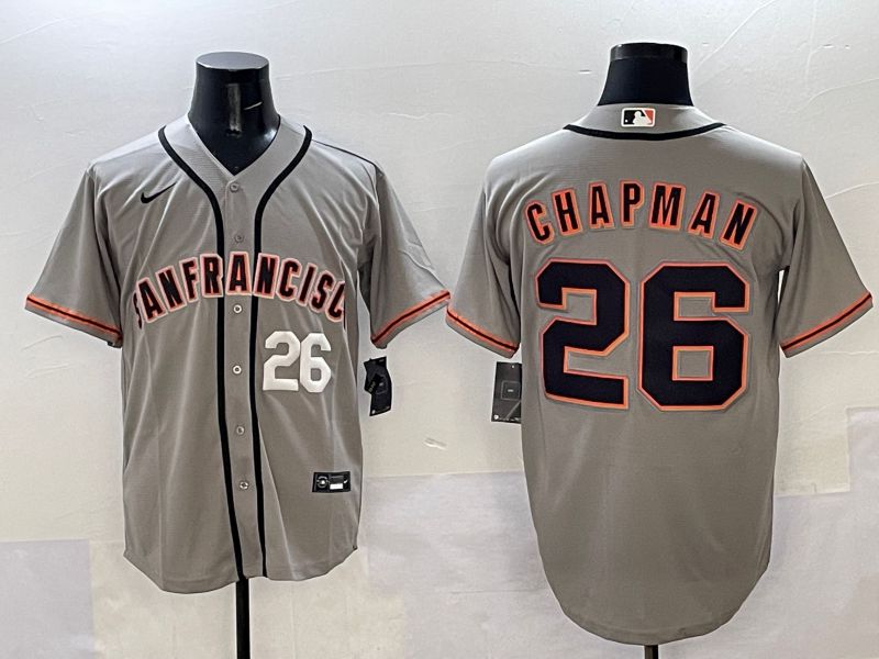 Men San Francisco Giants #26 Chapman Grey Game Nike 2025 MLB Jersey style 32